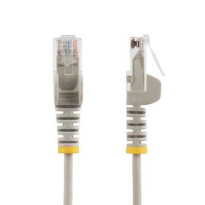 StarTech.com Cat6 Male RJ45 to Male RJ45 Ethernet Cable, U/UTP, Grey PVC Sheath, 0.5m, Low Smoke Zero Halogen (LSZH)