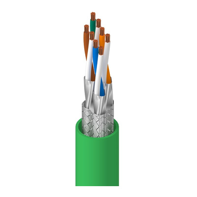 Belden Cat6a Ethernet Cable, SF/FTP, Green LSZH Sheath, 100m, Low Smoke Zero Halogen (LSZH)