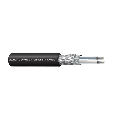 Belden Ethernet Cable, Braid, Blue/Grey, 500m