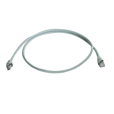 Telegartner Cat6a Male RJ45 to Male RJ45 Ethernet Cable, S/FTP, Grey LSZH Sheath, 2m, Low Smoke Zero Halogen (LSZH)