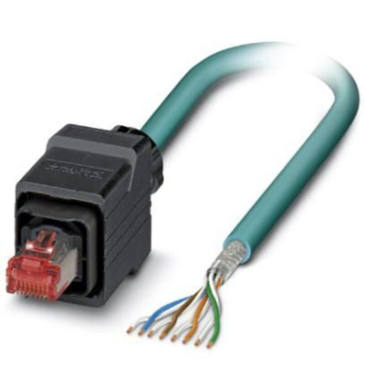Phoenix Contact Cat5 Straight Male RJ45 to Unterminated Ethernet Cable, Shielded, Blue, 5m