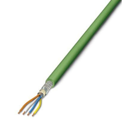 Phoenix Contact Cat5 Unterminated Ethernet Cable, Shielded, Green, Yellow, 100m