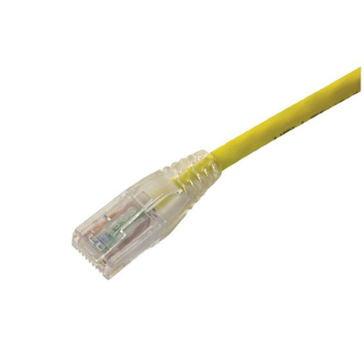 Amphenol Industrial Cat6 RJ45 to RJ45 Ethernet Cable, Unshielded, Yellow, 1m
