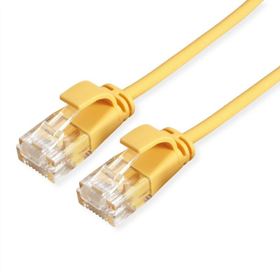 Roline Cat6a Straight Male RJ45 to Straight Male RJ45 Ethernet Cable, UTP, Yellow LSZH Sheath, 1.5m