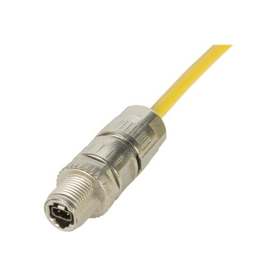 HARTING Straight Male M12 to Ethernet Cable, Shielded, Yellow