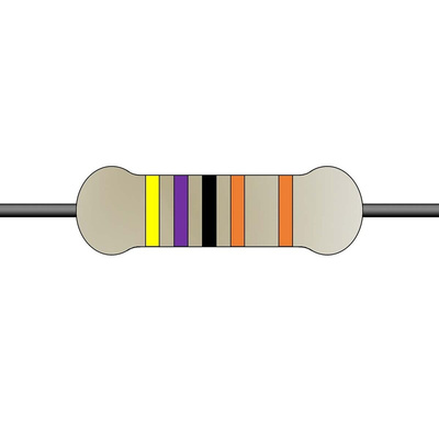 Yageo 4.7kΩ Metal Film Fixed Resistor 0.4W ±1% MF0204FTE52-4K7