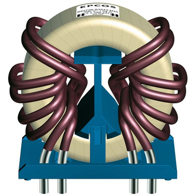 EPCOS 190 μH -30 → +50% Ferrite Power Line Choke, Max SRF:100kHz, 54A Idc, 1.1mΩ Rdc 300 V ac, B82726S