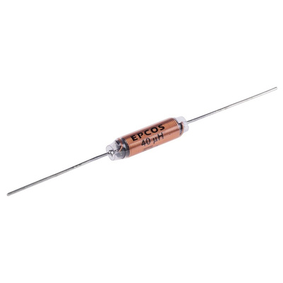 EPCOS 40 μH Ferrite VHF Inductor, Max SRF:90MHz, 2A Idc, 180mΩ Rdc, B82111E