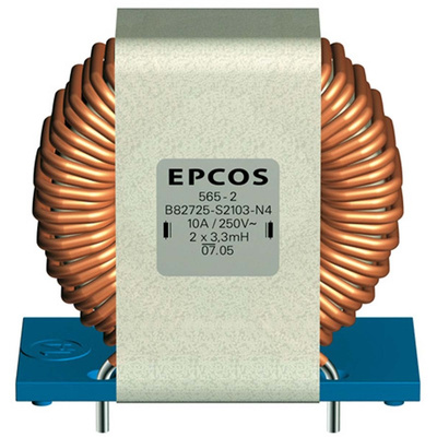 EPCOS 2.8 mH ±30% Ferrite Power Line Choke, Max SRF:10kHz, 10A Idc, 12.5mΩ Rdc, B82725S