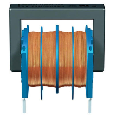 EPCOS 10 mH -30 → +50% Ferrite Power Line Choke, Max SRF:10kHz, 1.1A Idc, 400mΩ Rdc 250 V ac, B82731M