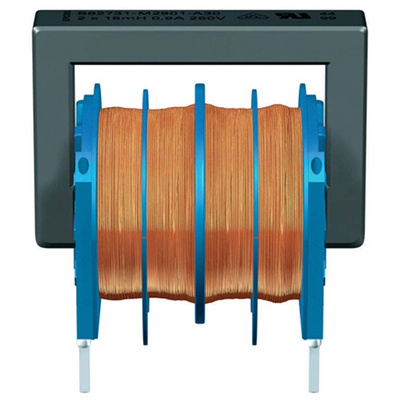 EPCOS 3.3 mH -30 → +50% Ferrite Power Line Choke, Max SRF:10kHz, 1.8A Idc, 140mΩ Rdc 250 V ac, B82731M