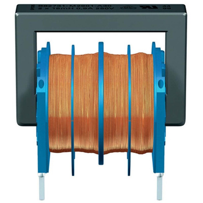 EPCOS 22 mH -30 → +50% Ferrite Power Line Choke, Max SRF:10kHz, 800mA Idc, 800mΩ Rdc 250 V ac, B82731M