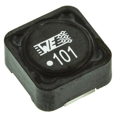 Wurth, WE-PD, 1260 Shielded Wire-wound SMD Inductor with a Ferrite Core, 100 μH ±20% Wire-Wound 1.53A Idc