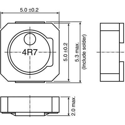 TDK, VLCF, 5020 Shielded Wire-wound SMD Inductor with a Ferrite Core, 47 μH ±20% Wire-Wound 770mA Idc