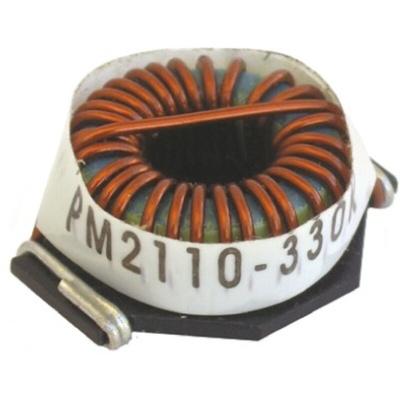 Bourns, PM2110, 2110 Unshielded Wire-wound SMD Inductor with a Iron Core, 100 μH ±10% Wire-Wound 5.4A Idc