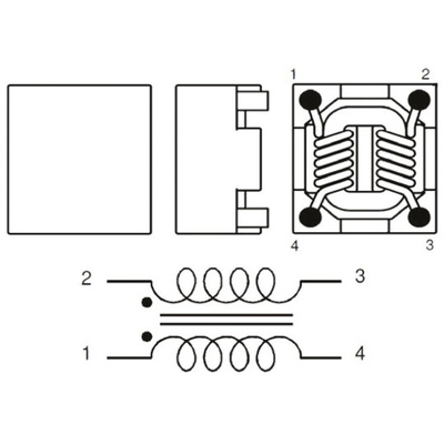 Wurth, WE-SL5 HC, 744273 SMD Common Mode Line Filter with a Ferrite Core, 30 μH ±25% Sectional Winding 1.4A Idc