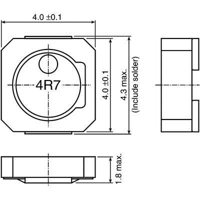 TDK, VLCF, 4018 Shielded Wire-wound SMD Inductor with a Ferrite Core, 47 μH ±20% Wire-Wound 620mA Idc