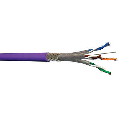 CAE Cat7 Ethernet Cable, S/FTP, Purple LSZH Sheath, 250m, Flame Retardant, Low Smoke Zero Halogen (LSZH)