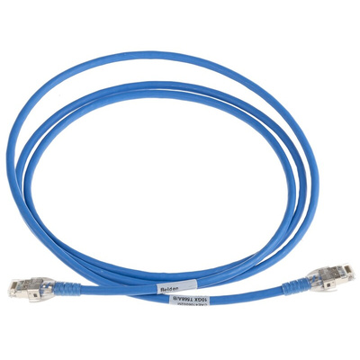 Belden Cat6a Male RJ45 to Male RJ45 Ethernet Cable, S/FTP, Blue LSZH Sheath, 2m, Low Smoke Zero Halogen (LSZH)