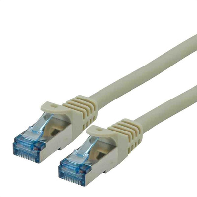 Roline Cat6a Male RJ45 to Male RJ45 Ethernet Cable, S/FTP, Grey LSZH Sheath, 300mm, Low Smoke Zero Halogen (LSZH)