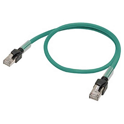 Omron Cat6a Male RJ45 to Male RJ45 Ethernet Cable, Green LSZH Sheath, 0.5m, Low Smoke Zero Halogen (LSZH)