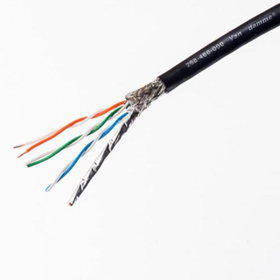 Van Damme Cat6a Ethernet Cable, S/FTP, Black, 100m