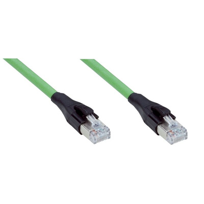 Sick Male RJ45 to Male RJ45 Ethernet Cable, Green PUR Sheath, 10m