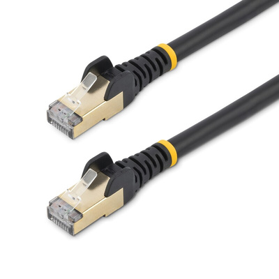 StarTech.com Cat6a Straight Male RJ45 to Straight Male RJ45 Ethernet Cable, STP, Black PVC Sheath, 7m, CMG Rated