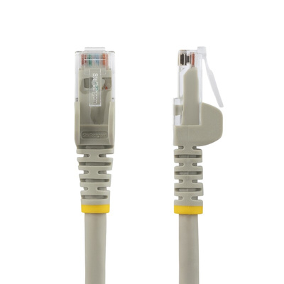 StarTech.com Cat6 Straight Male RJ45 to Straight Male RJ45 Ethernet Cable, U/UTP, Grey LSZH Sheath, 3m, Low Smoke Zero