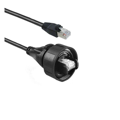 Bulgin Cat5e Male RJ45 to Male RJ45 Ethernet Cable, STP, Black, 2m