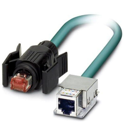 Phoenix Contact Cat6 Straight Male RJ45 to Straight Female RJ45 Ethernet Cable, S/FTP, Blue, 5m