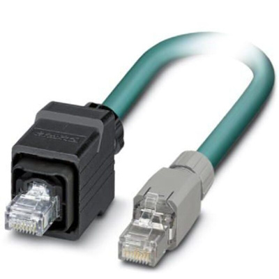 Phoenix Contact Cat5 Straight Male RJ45 to Straight RJ45 Ethernet Cable, Shielded, Blue, 2m