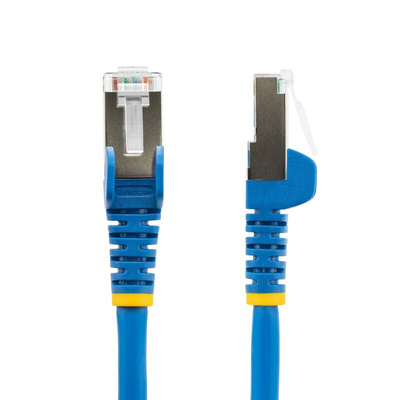 StarTech.com Cat6a Straight Male RJ45 to Straight Male RJ45 Ethernet Cable, Braid, Blue LSZH Sheath, 500mm, Low Smoke