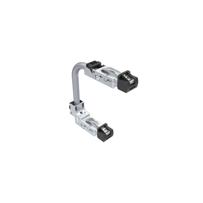 Amphenol Communications Solutions Cat6a Right Angle Male RJ45 to Straight Male RJ45 Ethernet Cable, Black Thermoplastic