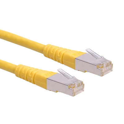 Roline Cat6 Straight Male RJ45 to Straight Male RJ45 Ethernet Cable, S/FTP, Yellow PVC Sheath, 300mm