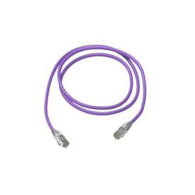 Polyco Healthline Cat6a Straight Male RJ45 to Straight Male RJ45 Ethernet Cable, Shielded, Purple LSZH Sheath, 30m