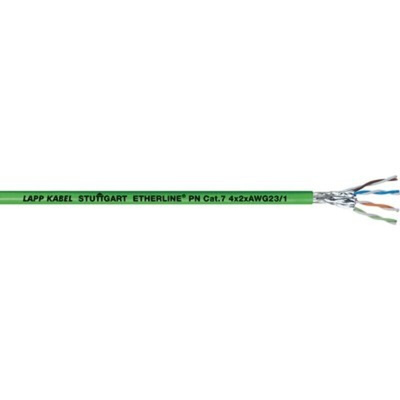 Lapp Cat7 Ethernet Cable, Tinned Copper Braid, Green, 100m