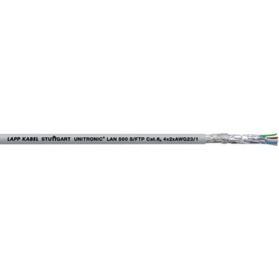Cat6a Ethernet Cable, Shielded, Cream PVC Sheath, 100m