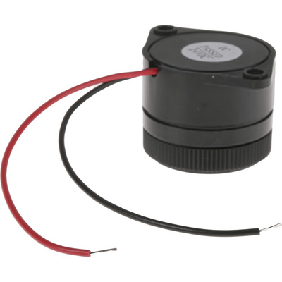 RS PRO 95dB Panel Mount Continuous Internal Piezo Buzzer, 29.5 (Dia.) x 24.5mm, 1.5V dc Min, 28V dc Max