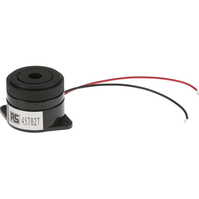 RS PRO 95dB Panel Mount Continuous Internal Piezo Buzzer, 29.5 (Dia.) x 24.5mm, 1.5V dc Min, 28V dc Max
