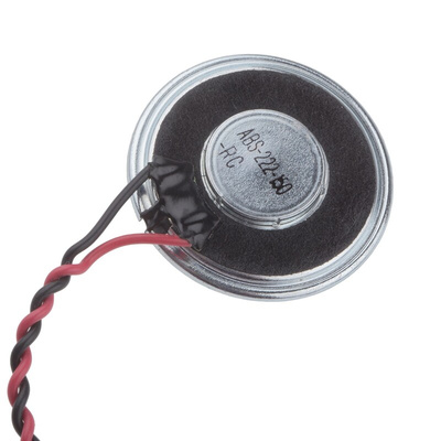 RS PRO 8Ω 1W Miniature Speaker 36mm Dia. , 150mm Lead Length, 36 (Dia.) x 4.6mm