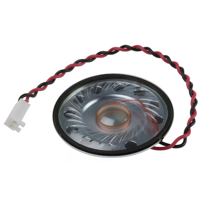 RS PRO 8Ω 1W Miniature Speaker 50mm Dia. , 135mm Lead Length, 50 (Dia.) x 7.6mm