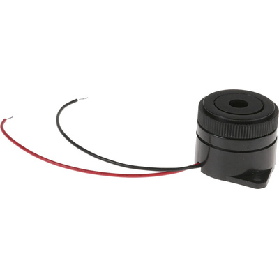 RS PRO 95dB Panel Mount Continuous Internal Piezo Buzzer, 29.5 (Dia.) x 24.5mm, 1.5V dc Min, 28V dc Max