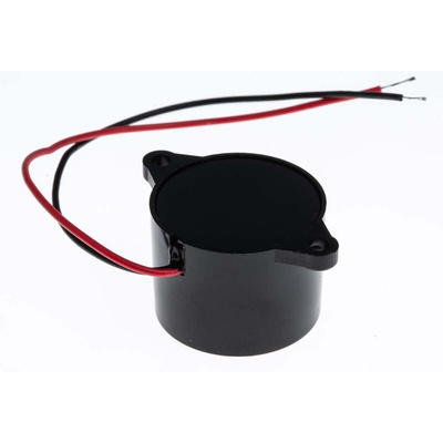RS PRO 90dB Panel Mount Continuous Internal Piezo Buzzer, 33 x 23 x 17mm, 3V dc Min, 16V dc Max