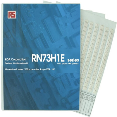KOA, RN73H Thin Film, SMT 49 Resistor Kit, with 4900 pieces, 100Ω → 10kΩ