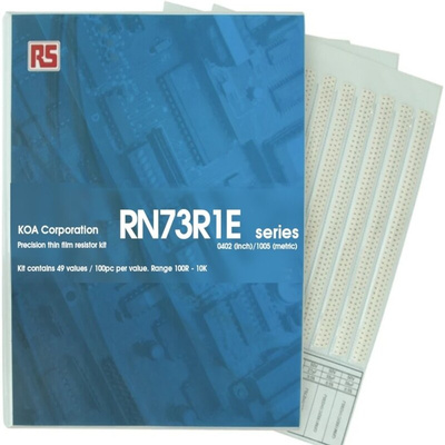 KOA, RN73R Thin Film, SMT 49 Resistor Kit, with 4900 pieces, 100Ω → 10kΩ