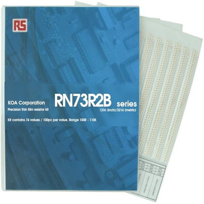 KOA, RN73R Thin Film, SMT 74 Resistor Kit, with 7400 pieces, 100Ω →110kΩ