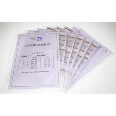 TE Connectivity, CFR16 Carbon Film, Through Hole 87 Resistor Kit, with 1740 pieces, 1 Ω → 4.7MΩ