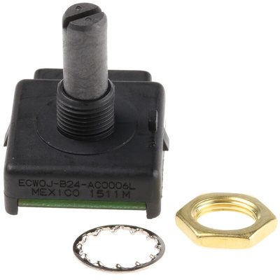 Bourns 6 Pulse Incremental Mechanical Rotary Encoder with a 6.35 mm Plain with Slot Shaft (Not Indexed), Panel Mount