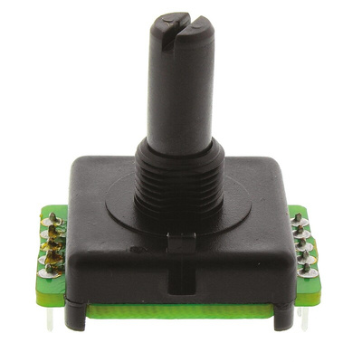 Bourns 128 Pulse Absolute Mechanical Rotary Encoder with a 6.35 mm Plain with Slot Shaft (Not Indexed), Bracket Mount